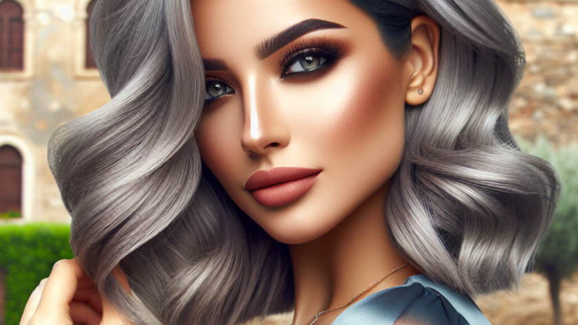 Ash Gray Hair Color with Highlights: illustrated