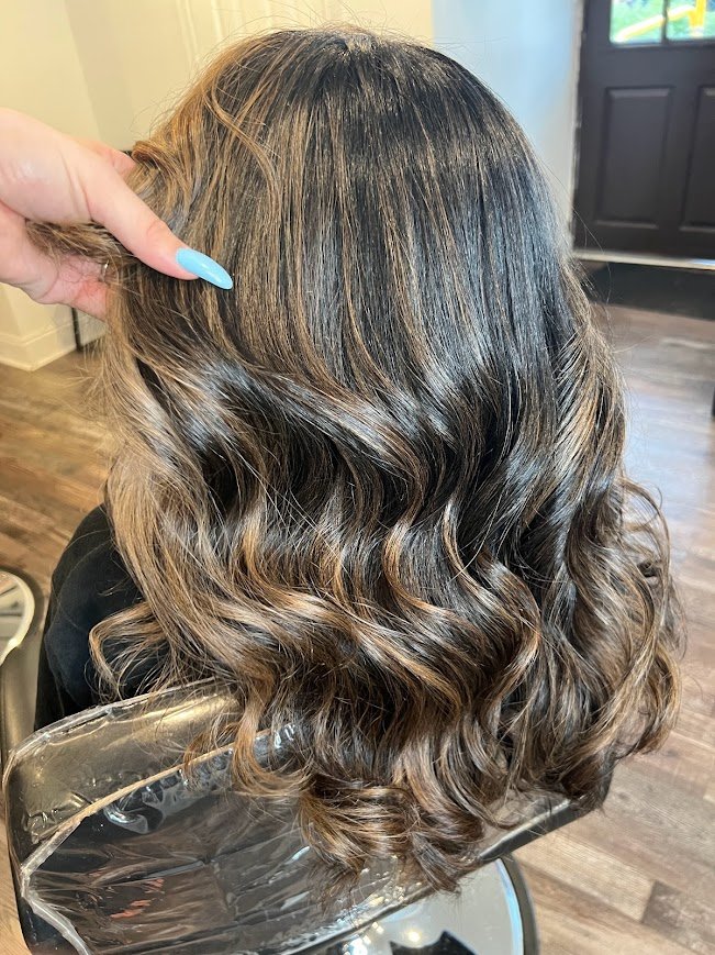 Brunette with beautifully blended highlights