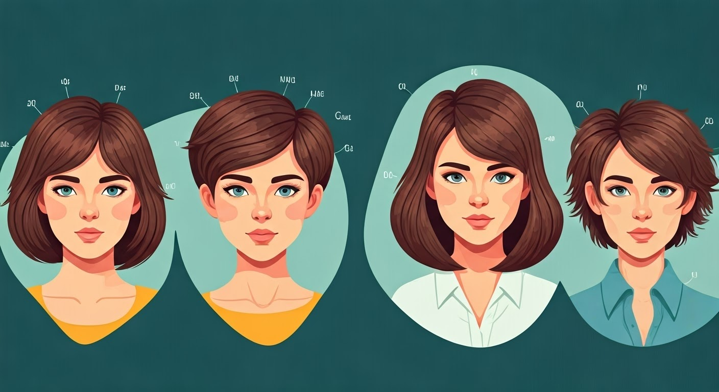 Stylized hairstyles for face shapes